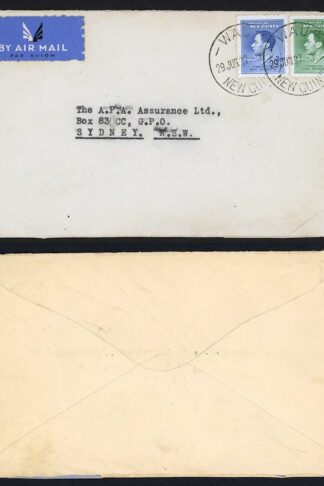 New Guinea SG209/10 3d and 5d Coronation on Empire Rate cover