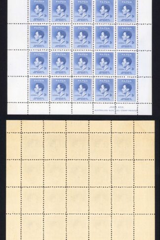 Papua SG156 1937 Coronation 3d Blue Pane of 40 U/M