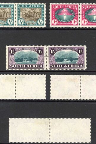 South Africa SG82/4 1939 Huguenot Used Set of Pairs Cat 45 pounds