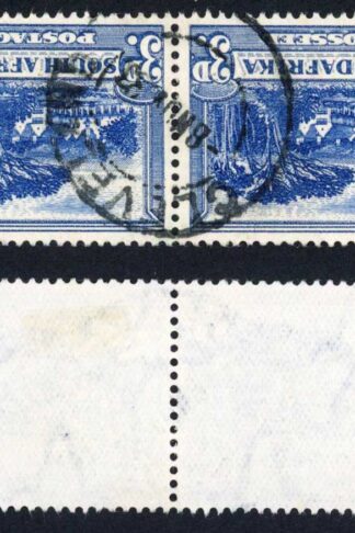 South Africa SG45cw 3d Blue wmk Inverted Used pair Cat 6 pounds