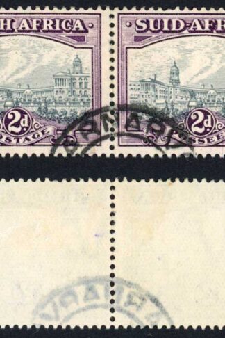 South Africa SG58a 2d grey and dull purple Used Pair Cat 120 pounds