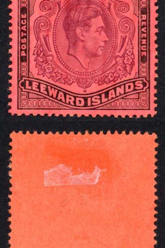Leeward Is SG114b One Pound Brown-purple and Black/Carmine Variety Flat Scroll