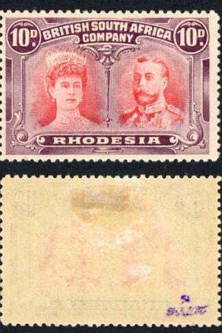 Rhodesia SG149 Ten Pence Scarlet and Red-mauve M/M
