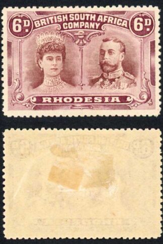 Rhodesia SG144 6d Red-Brown and Mauve M/M Cat from 65 pounds