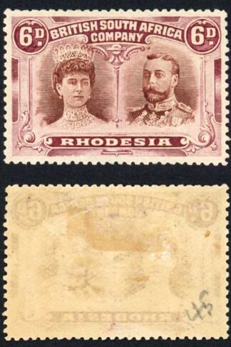Rhodesia SG145 (v1) 6d Reddish-Brown and Brown-Purple M/M