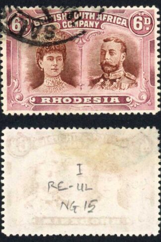 Rhodesia SG145 6d Reddish-Brown and (Brownish) Purple Fine used Cat 32++ pounds