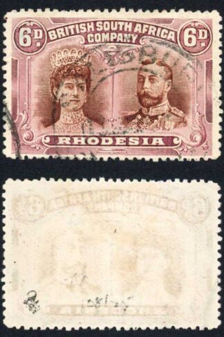 Rhodesia 6d Reddish-brown and (Brownish) purple RSC-I