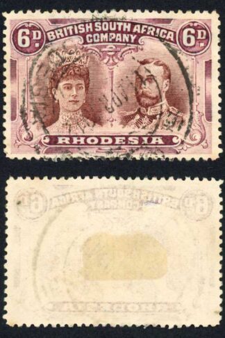 Rhodesia 6d Chocolate and Deep Rose-lilac RSC-A