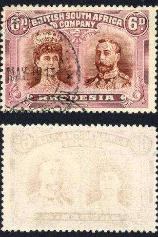 Rhodesia 6d Red-brown (Brownish) and Purple RSC-I