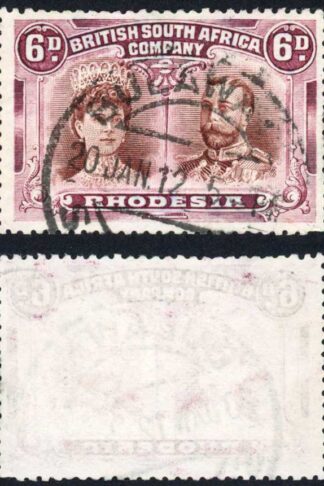 Rhodesia 6d Chocolate and Maroon RSC-E