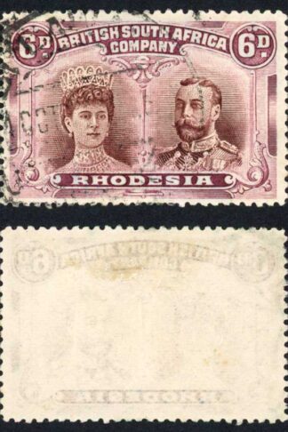 Rhodesia 6d Chocolate and Maroon RSC-E