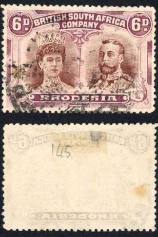 Rhodesia 6d Chocolate and Maroon RSC-E