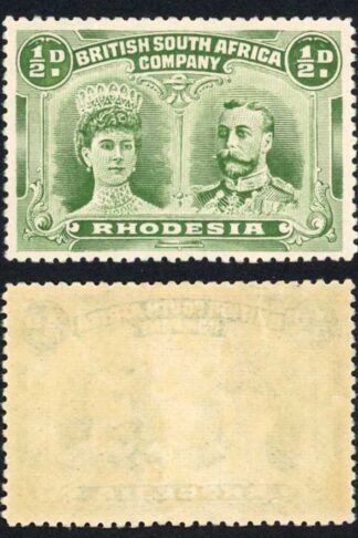 Rhodesia SG119 1/2d Yellowish-green (RJL-1) M/M Cat 20 pounds
