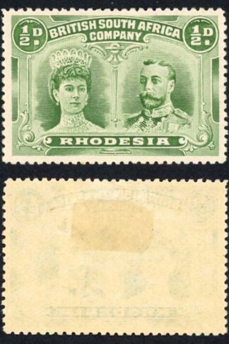 Rhodesia SG119 1/2d Yellowish-green (RJL-1) M/M Cat 20 pounds