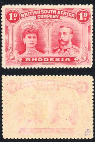 Rhodesia SG123 1d Bright Carmine M/M cat 40 pounds