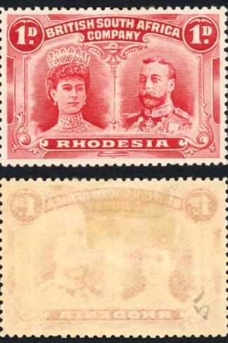 Rhodesia SG125 1d Rose-red M/M Cat 50 pounds