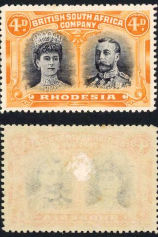 Rhodesia SG140 4d Greyish black and Orange Cat 50 pounds M/M