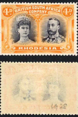 Rhodesia SG140 4d Greyish black and Orange Cat 50 pounds M/M