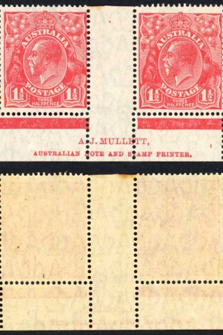 Australia SG87 Var 1 /2d Scarlet Wmk 7 Perf 14 Plate 2 Variety VOID CORNER M/M