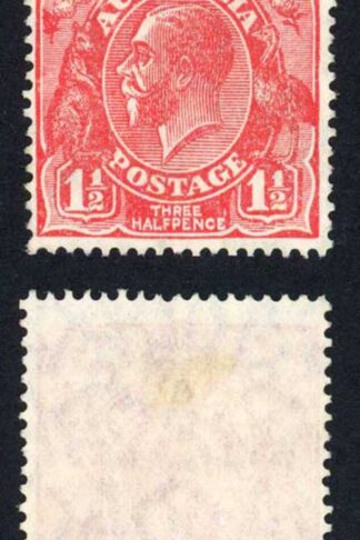 Australia SG87var 1 /2d Scarlet Wmk 7 Perf 14 Plate 2 Variety VOID CORNER No Gum