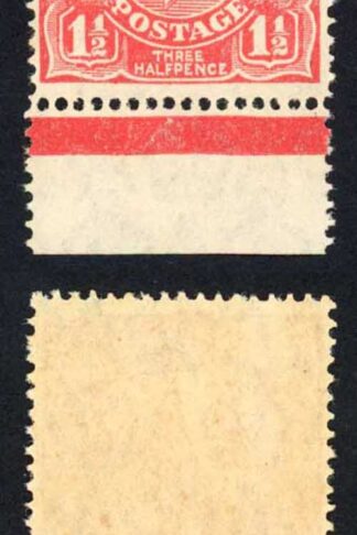 Australia SG87 Var 1 /2d Scarlet Wmk 7 Perf 14 Plate 2 Variety VOID CORNER U/M