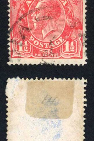 Australia SG87 Var 1 /2d Scarlet Wmk 7 Perf 14 Plate 2 Variety VOID CORNER used