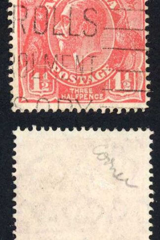 Australia SG87 Var 1 /2d Scarlet Wmk 7 Perf 14 Plate 2 Variety VOID CORNER used