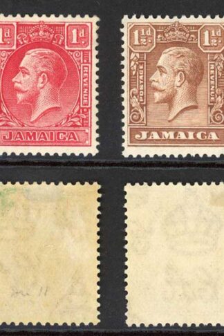 Jamaica SG108/10 1929 Set inc Both Die I and Die II 1d M/M Cat 48 pounds