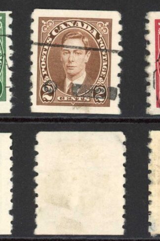 Canada SG368/70 1937 Set of 3 Coil Stamps Fine used Cat 14.50 pounds