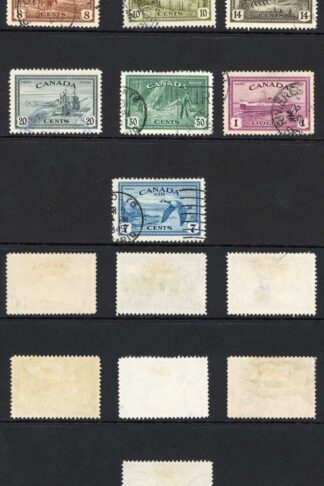 Canada SG401/7 1946 Peace Set of 7 Fine used Cat 22 pounds