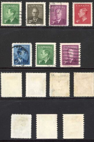 Canada SG424/30 1950 Set including Coil stamps Fine used Cat 25 pounds