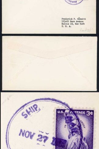 Bahamas  Ship Mail Mailed at sea and Stamped in the USA