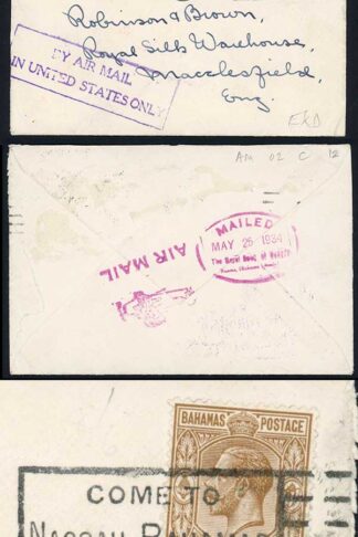 Bahamas 25th May 1934 Air Mail Cover to the UK