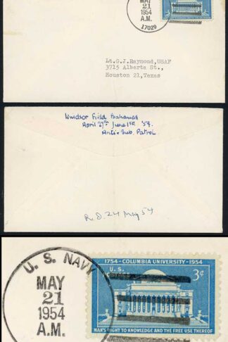 Bahamas 1954 cover from the Anti Sub Patrol to Texas