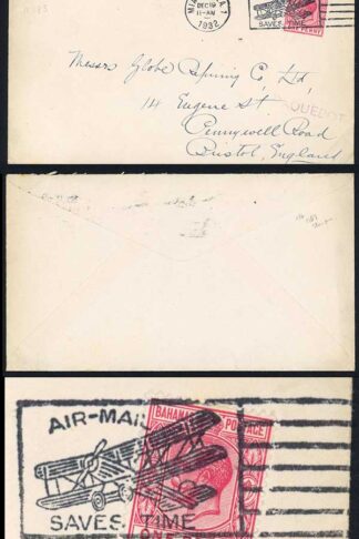 Bahamas 1932 Posted on Board (Studd Type A383) Nassau and Miami