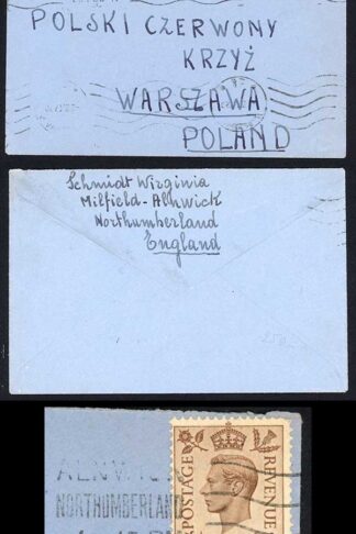 KGVI 5d Brown on 1947 Airmail letter to Poland