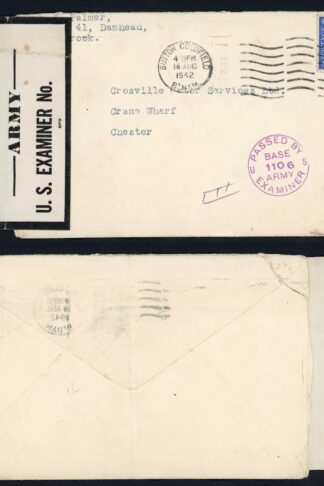 KGVI 2 1/2d Pale Ultramarine on 1942 Cover Opened by the US Army