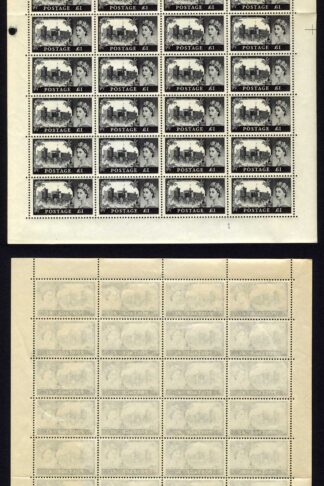 SG762 One pound No Wmk SHEET of 40 U/M Toned paper