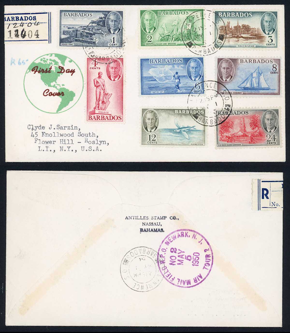Barbados SG271/8 Set to 24c on an illustrated FDC