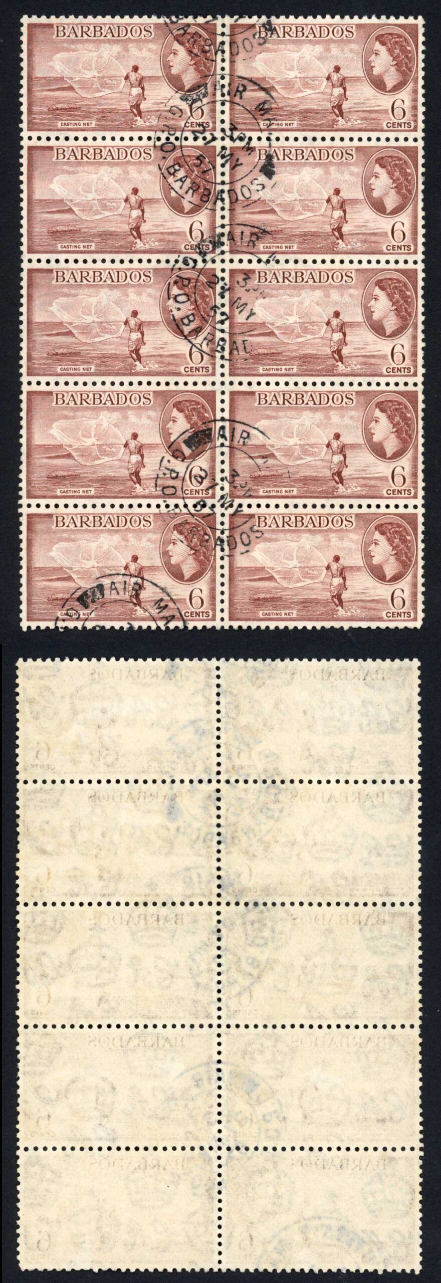 Barbados SG294 6c Block of TEN