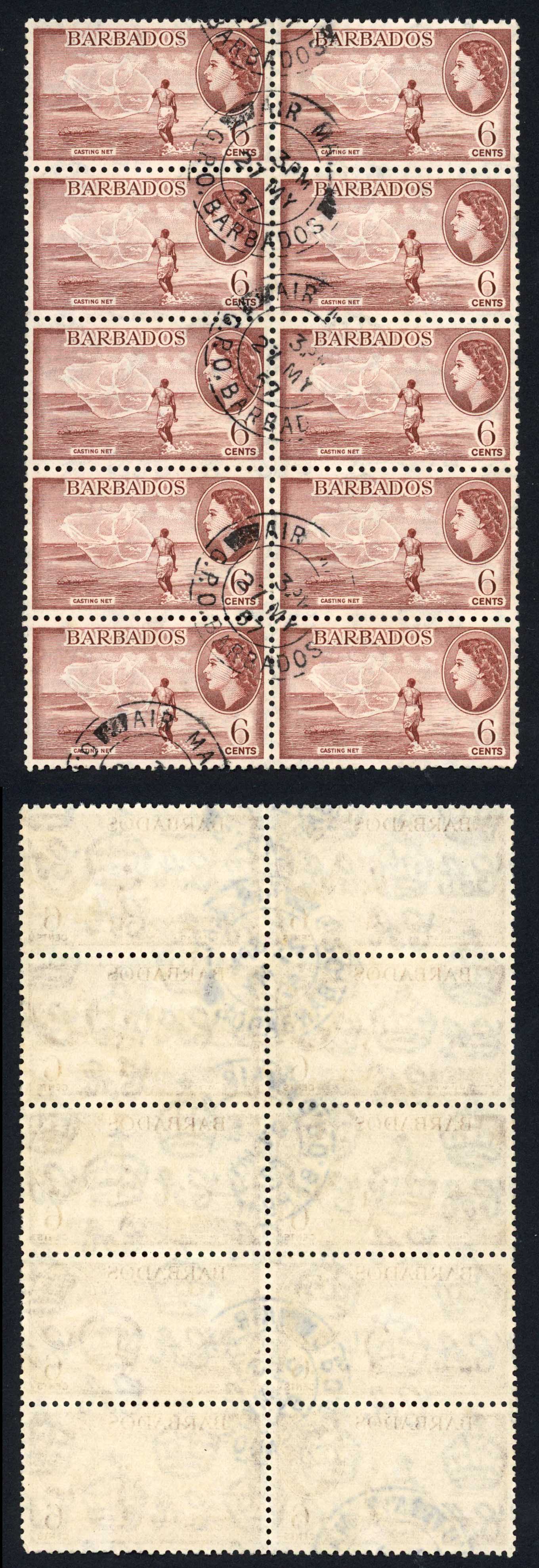 Barbados SG294 6c Block of TEN
