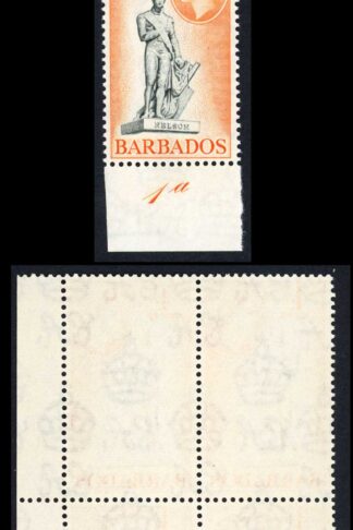 Barbados SG292a 4c Black and Reddish Orange Plate Block of Four U/M Cat 22 pound