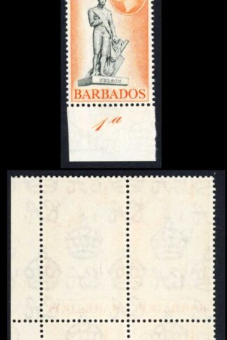 Barbados SG292a 4c Black and Reddish Orange Plate Block of Four U/M Cat 22 pound