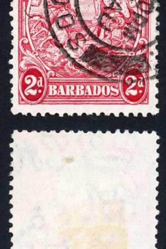 Barbados SG250da 2d Carmine Perf 13.5 x 13 Extra Frame Line Cat 65 pounds