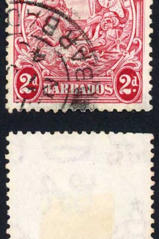 Barbados SG250da 2d Carmine Perf 13.5 x 13 Extra Frame Line Cat 65 pounds