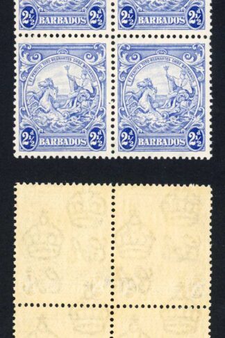 Barbados SG251 2 1/2d Ultramarine Block U/M