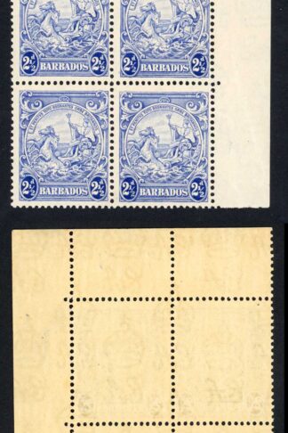 Barbados SG251 2 1/2d Ultramarine Block U/M