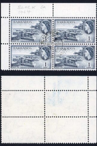 Barbados SG312 1c Wmk Block CDS Block Cat 36++ pounds