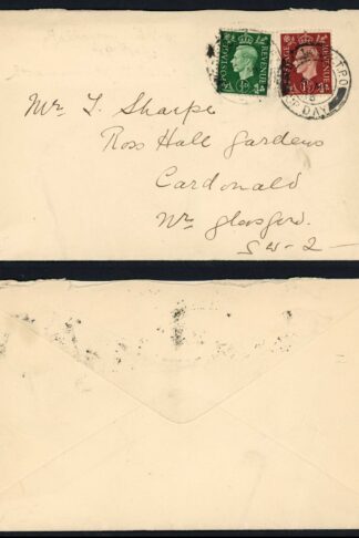 KGVI 1 1 /2d Red-brown 1938 Scottish 2d TPO cover