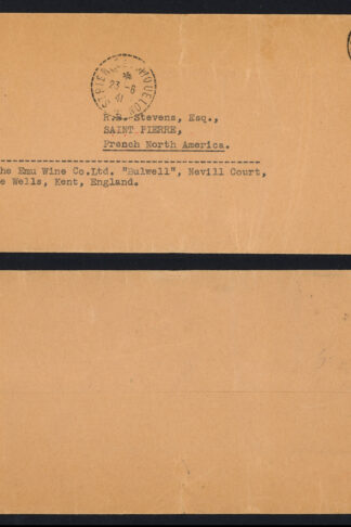 KGVI 1d Scarlet to 1941 Censored cover to Saint Pierre French North America